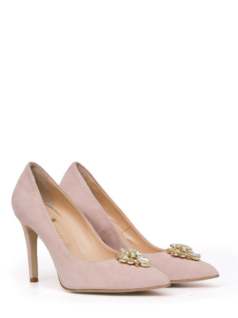 ANNA VIRGILI CATIA1988 Décolleté in pelle suede con applicazione gioiello pink - Scarpe Donna