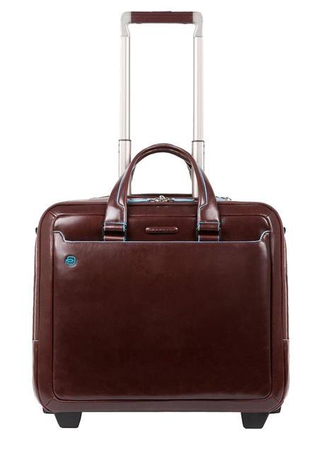 PIQUADRO BLU SQUARE Trolley pilota in pelle MOGANO - Trolley Pilota