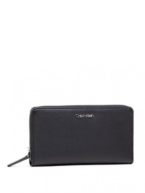 CALVIN KLEIN CK MUST Portafoglio grande zip around ckblack - Portafogli Donna