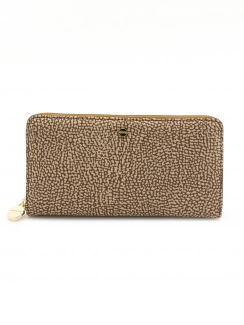 BORBONESE CLASSICA Portafoglio grande zip around beige brown - Portafogli Donna