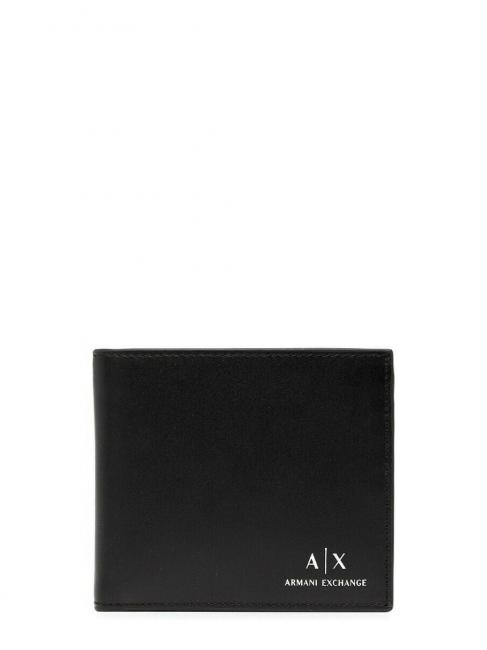 ARMANI EXCHANGE MINI LOGO Portafoglio in pelle, con portamonete Nero - Portafogli Uomo