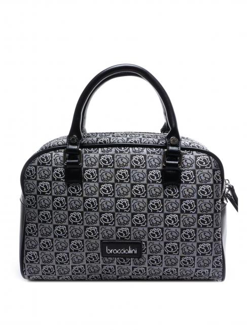 BRACCIALINI MONOGRAM Borsa bauletto in tessuto jacquard Nero - Borse Donna