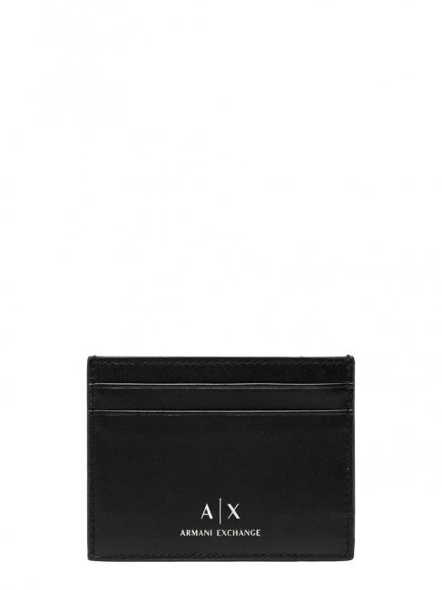 ARMANI EXCHANGE PORTACARD In pelle Nero - Portachiavi