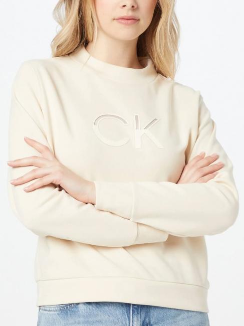 CALVIN KLEIN MESH LOGO Felpa  muslin - Felpe Donna