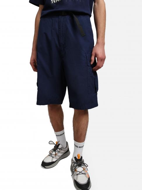 NAPAPIJRI N-DRU Bermuda cargo con cintura medieval blue - Pantaloni Uomo