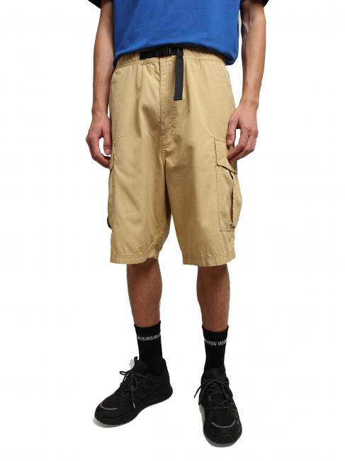 NAPAPIJRI N-DRU Bermuda cargo con cintura sand prairie - Pantaloni Uomo