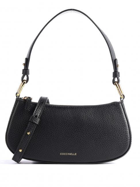 COCCINELLE MERVEILLE Borsa a spalla in pelle martellata Nero - Borse Donna