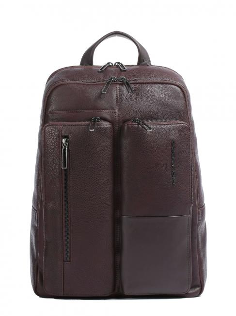 PIQUADRO RONNIE Zaino porta PC 14", in pelle MARRONE - Zaini da lavoro porta PC