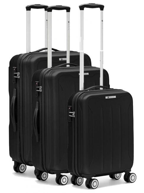 R RONCATO FLIGHT Set 3 trolley bagaglio a mano, medio, grande Nero - Set Trolley