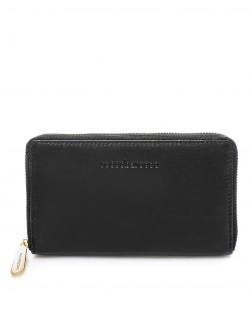 ROCCOBAROCCO Portafoglio grande zip around in pelle  nero - Portafogli Donna