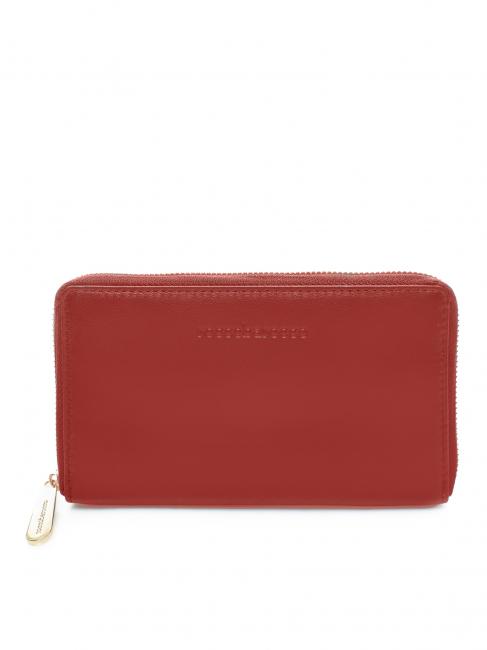 ROCCOBAROCCO Portafoglio grande zip around in pelle  rosso - Portafogli Donna