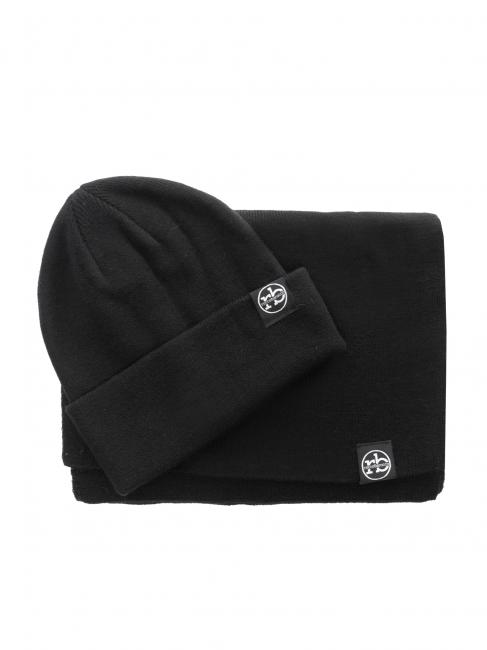 ROCCOBAROCCO Set sciarpa e berretto beanie  nero - Sciarpe