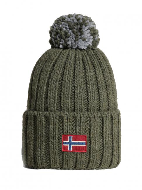 NAPAPIJRI SEMIURY W 3 Berretto con risvolto e ponpon green lichen - Cappelli