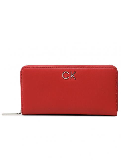 CALVIN KLEIN RE-LOCK Portafoglio zip around racing red - Borse Donna
