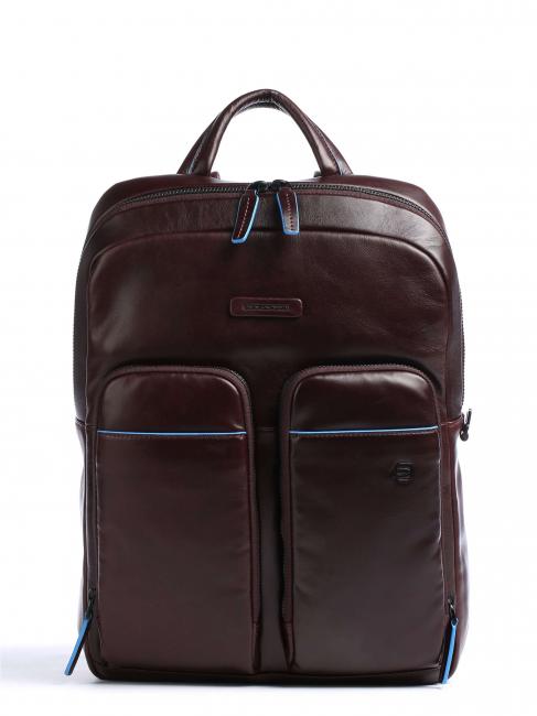 PIQUADRO BLUE SQUARE Revamp Zaino porta PC 14", in pelle MOGANO - Zaini da lavoro porta PC
