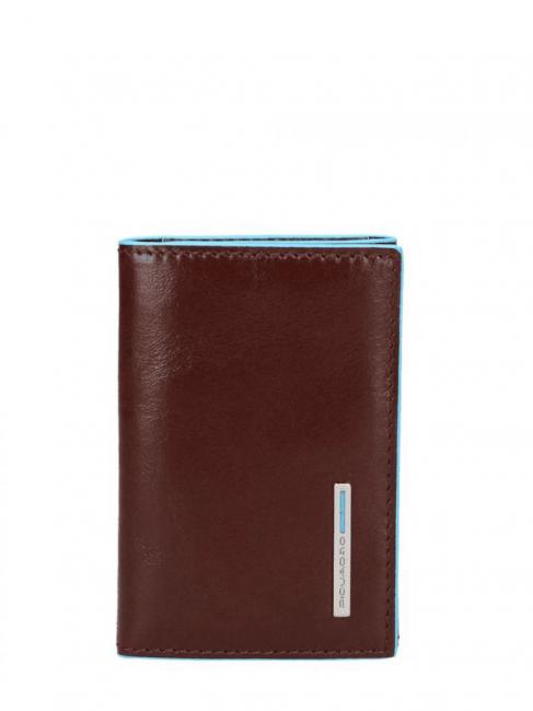 PIQUADRO BLUE SQUARE Astuccio Portachiavi in pelle MOGANO - Portachiavi