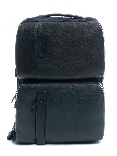 PIQUADRO P15 PLUS Zaino in pelle porta pc 17" blu - Zaini da lavoro porta PC