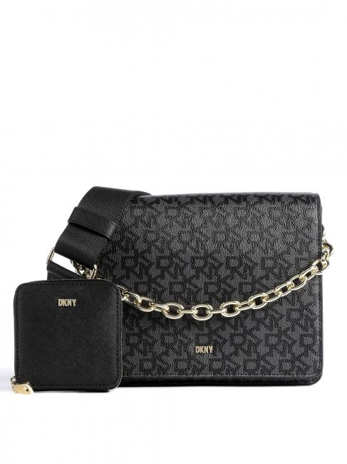DKNY OTTO Borsa manico catena e tracolla bklogo/bk - Borse Donna