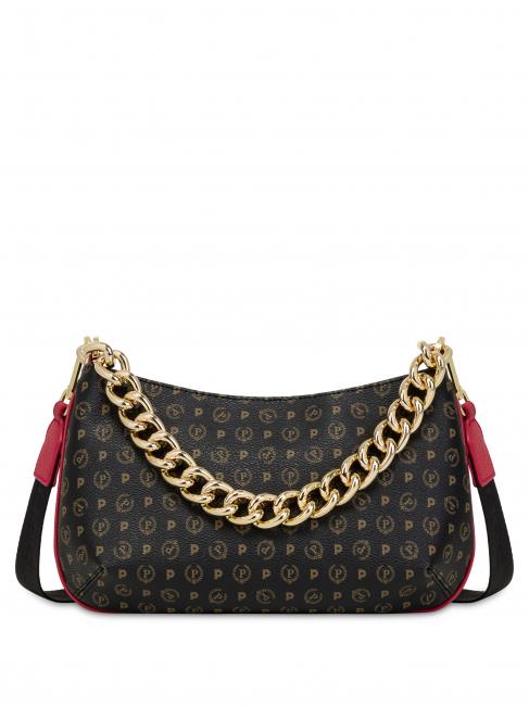 POLLINI HERITAGE Borsa a tracolla manico catena nero lacca - Borse Donna