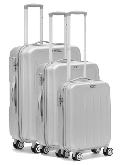R RONCATO FLIGHT Set 3 trolley bagaglio a mano, medio, grande argento - Set Trolley