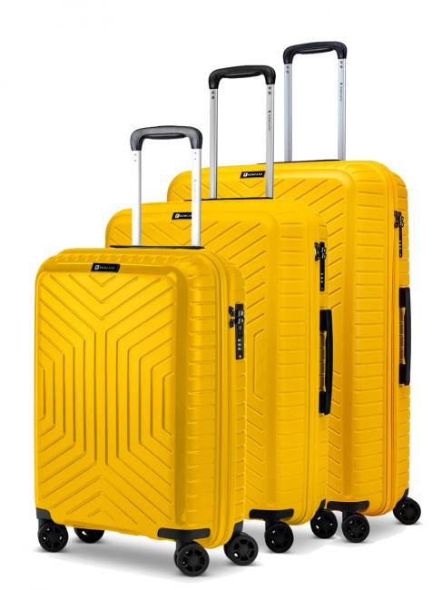 R RONCATO HEXA Set 3 trolley:cabin+medio+grande giallo - Set Trolley