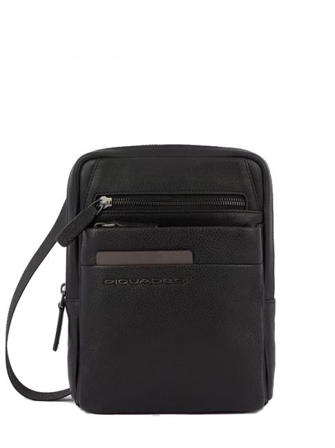 PIQUADRO PAAVO Borsello porta iPad Mini, in pelle Nero - Tracolle Uomo