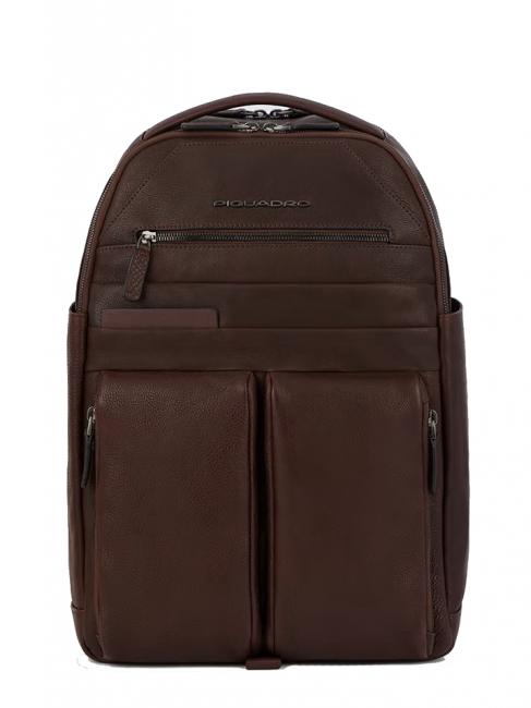PIQUADRO PAAVO Zaino porta PC 15,6", in pelle MORO - Zaini da lavoro porta PC