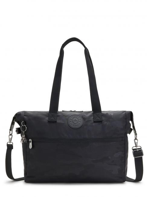 KIPLING ILIA Borsa grande porta pc 13" black camo emboss - Cartelle Lavoro