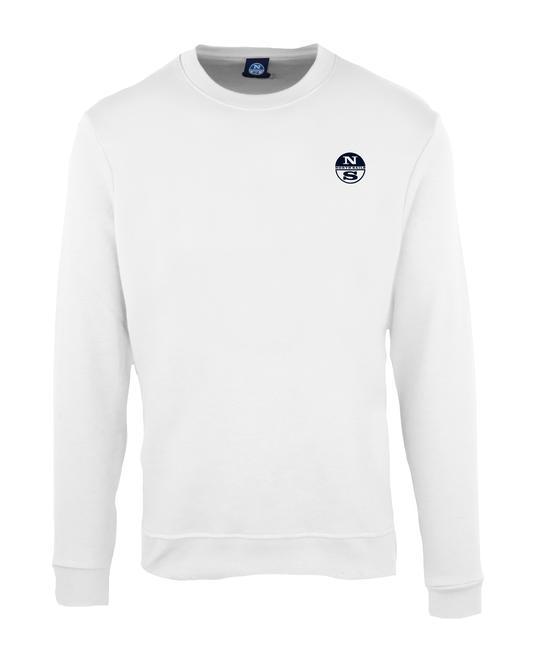 NORTH SAILS Felpa gircollo logo  bianco - Felpe Uomo