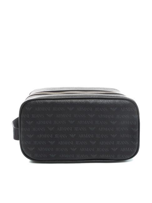 ARMANI JEANS LOGO PRINT Beauty grande con polsierina nero - Beauty Case