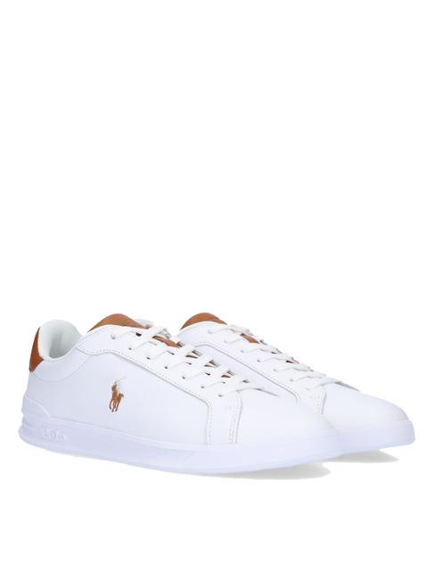 RALPH LAUREN LONGWOOD Sneakers basse in pelle white/tan - Scarpe Unisex