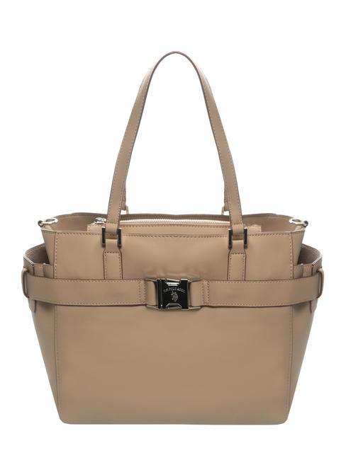 U.S. POLO ASSN. CRAFT Shopping bag rigida beige - Borse Donna