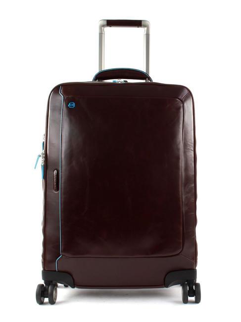 PIQUADRO BLUE SQUARE Trolley Bagaglio a Mano in pelle, porta PC 15,6" MOGANO - Bagagli a mano