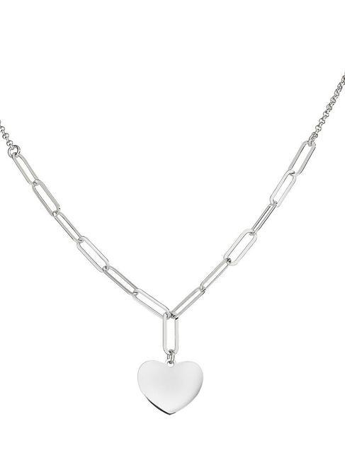 AMEN COCCOLE Catena in argento rodiato con cuore rodio - Collane