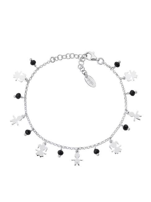 AMEN BOBOLINI Bracciale con zirconi neri silver - Bracciali Donna