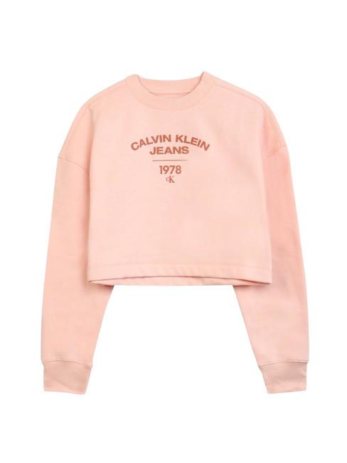 CALVIN KLEIN CK JEANS VARSITY LOGO Felpa girocollo faint blossom - Felpe Donna