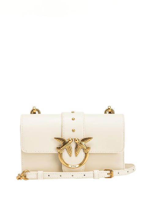 PINKO MINI LOVE BAG Borsa one simply bianco seta-antique gold - Borse Donna
