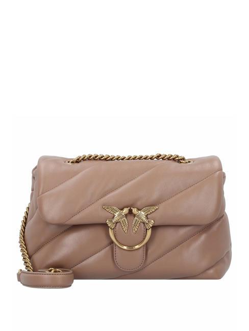 PINKO CLASSIC LOVE PUFF Borsa in pelle nappa biscotto zenzero-antique gold - Borse Donna