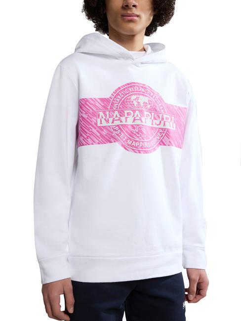 NAPAPIJRI KIDS B-PINZON Felpa in cotone con cappuccio Bright white - Felpe Bambini