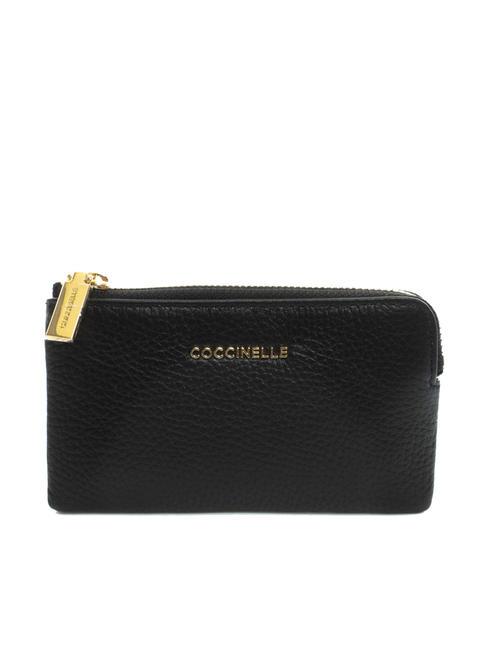 COCCINELLE METALLIC SOFT Portamonete a bustina Nero - Portafogli Donna