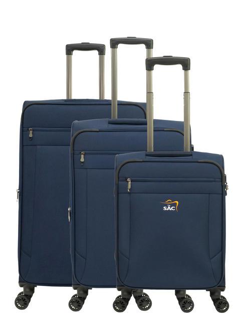 LESAC LIGHT FLY Set Trolley: Cabin, Medio e Grande Espandibili blue - Set Trolley