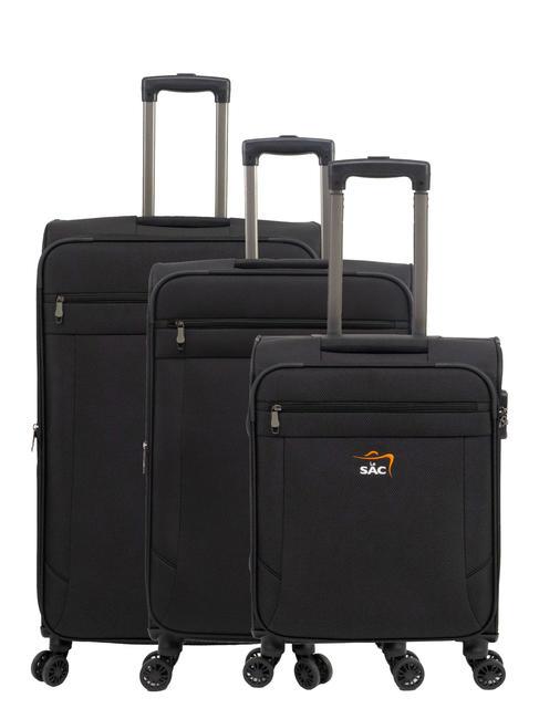 LESAC LIGHT FLY Set Trolley: Cabin, Medio e Grande Espandibili nero - Set Trolley