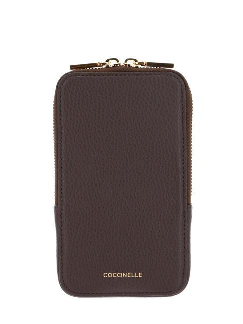 COCCINELLE FLOR Pochette porta iPhone con tracolla coffee - Borse Donna