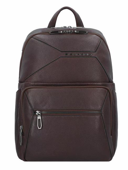 PIQUADRO RHINO Zaino in pelle porta pc 14" MORO - Zaini da lavoro porta PC