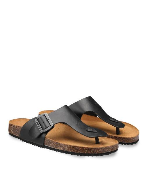 DOCKSTEPS VEGA 2284 Sandalo infradito in pelle con fibbia nero - Scarpe Uomo