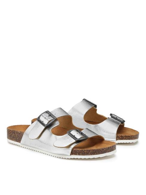 DOCKSTEPS VEGA  Sandalo in pelle laminata due fibbie silver - Scarpe Donna