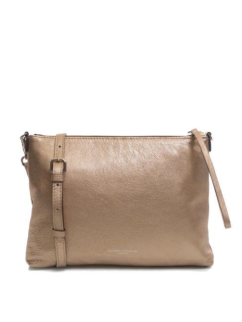 GIANNI CHIARINI METALLIC Borsa clutch in pelle champagne - Borse Donna