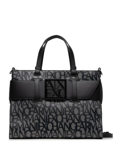ARMANI EXCHANGE LOGO ALL OVER Borsa a mano con tracolla beige/nero - Borse Donna