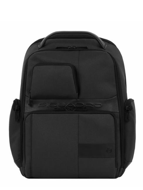 PIQUADRO WOLLEM Zaino porta pc 15,6" in tessuto e pelle Nero - Zaini da lavoro porta PC