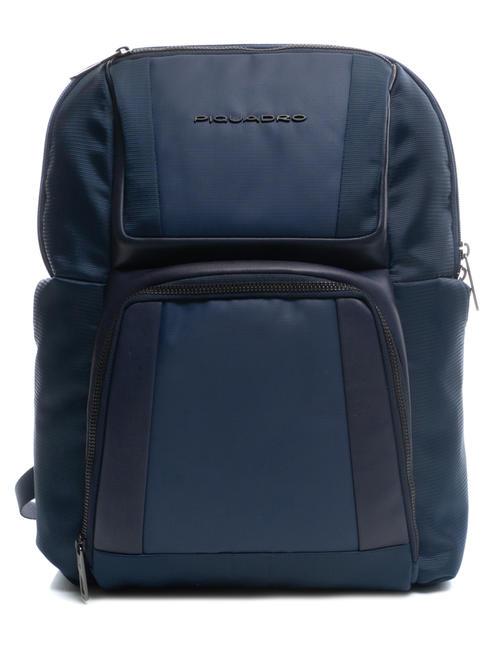 PIQUADRO WALLABY Zaino in pelle e tessuto, porta pc 14" blu - Zaini da lavoro porta PC